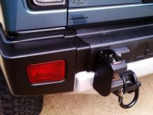 Started applying Wipe New on the left side rear bumper. It took just over one minute to cover the entire rear bumper with the product.