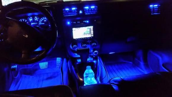 If the Millennium Falcon has all blue LED interior lighting, it would look lik this. Minus a Wookie!
