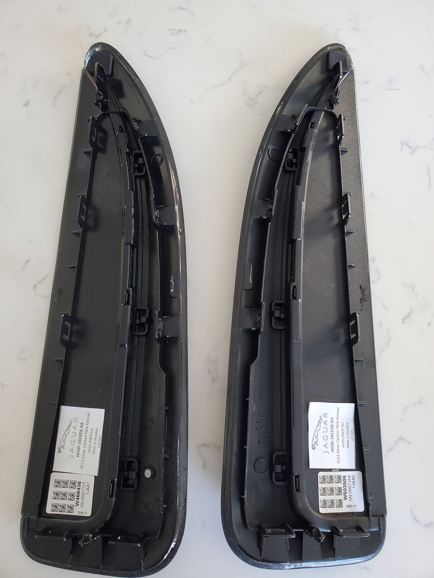 Exterior Body Parts - Genuine jaguar f type LH RH set hood louvre carbon fiber T2R25191 T2R25193 - New - 2014 to 2019 Jaguar F-Type - Chicago, IL 60631, United States