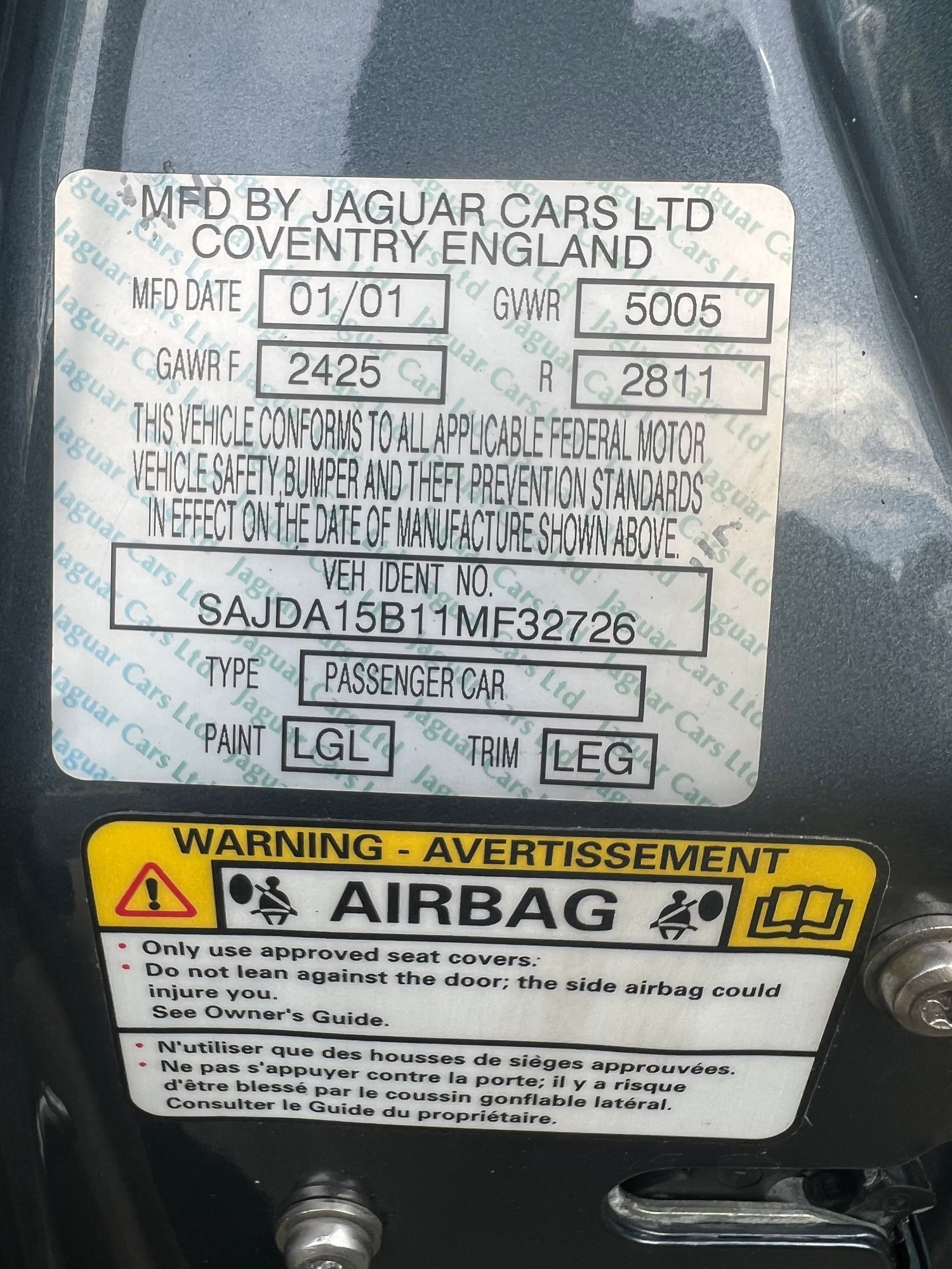 2001 Jaguar XJR - Parting Out 2001 XJR - Pensacola, FL 32571, United States