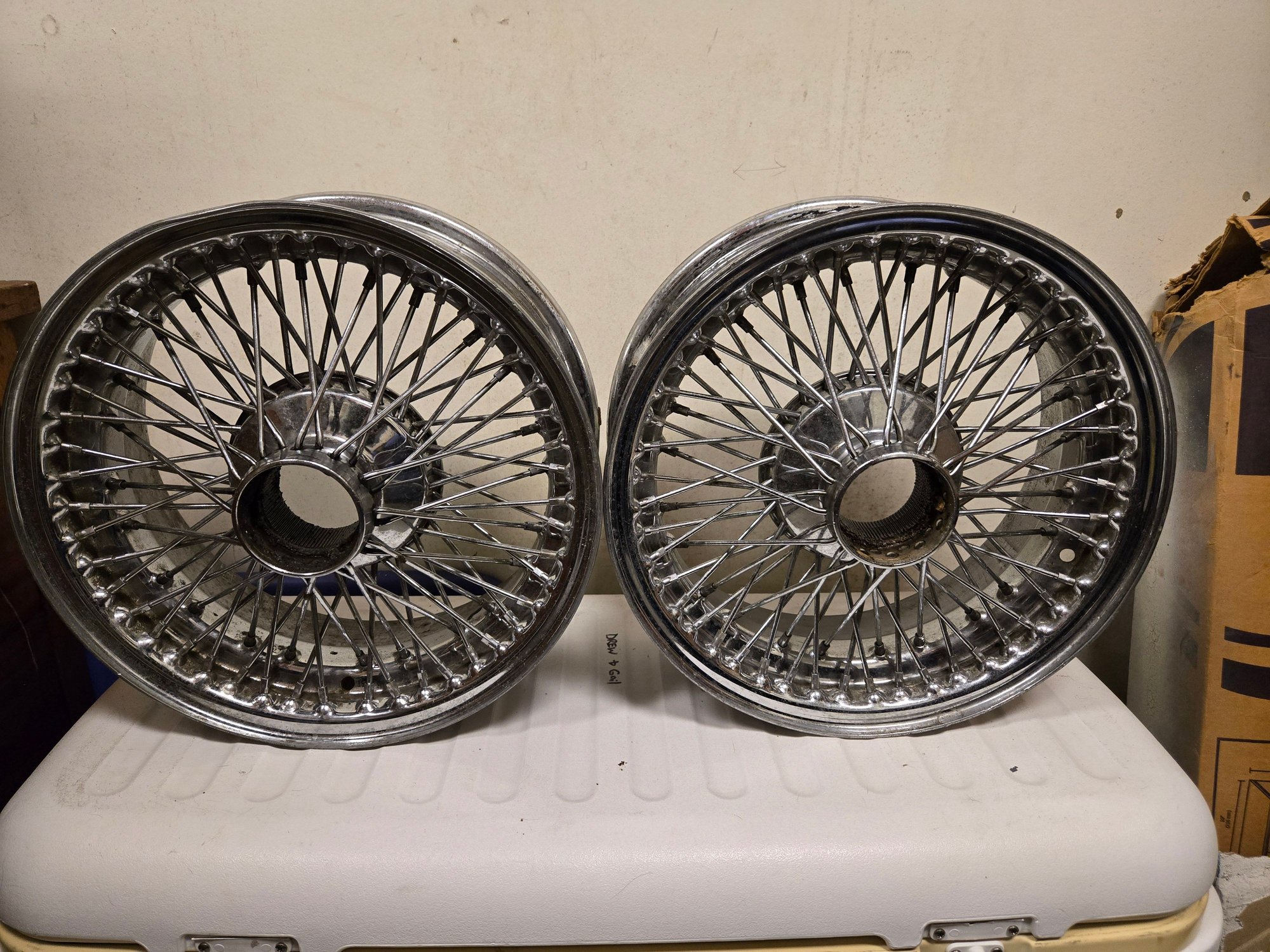 Wheels and Tires/Axles - E-Type Wire Wheels (2) - Used - 1962 to 1972 Jaguar XKE - Onset, MA 02558, United States