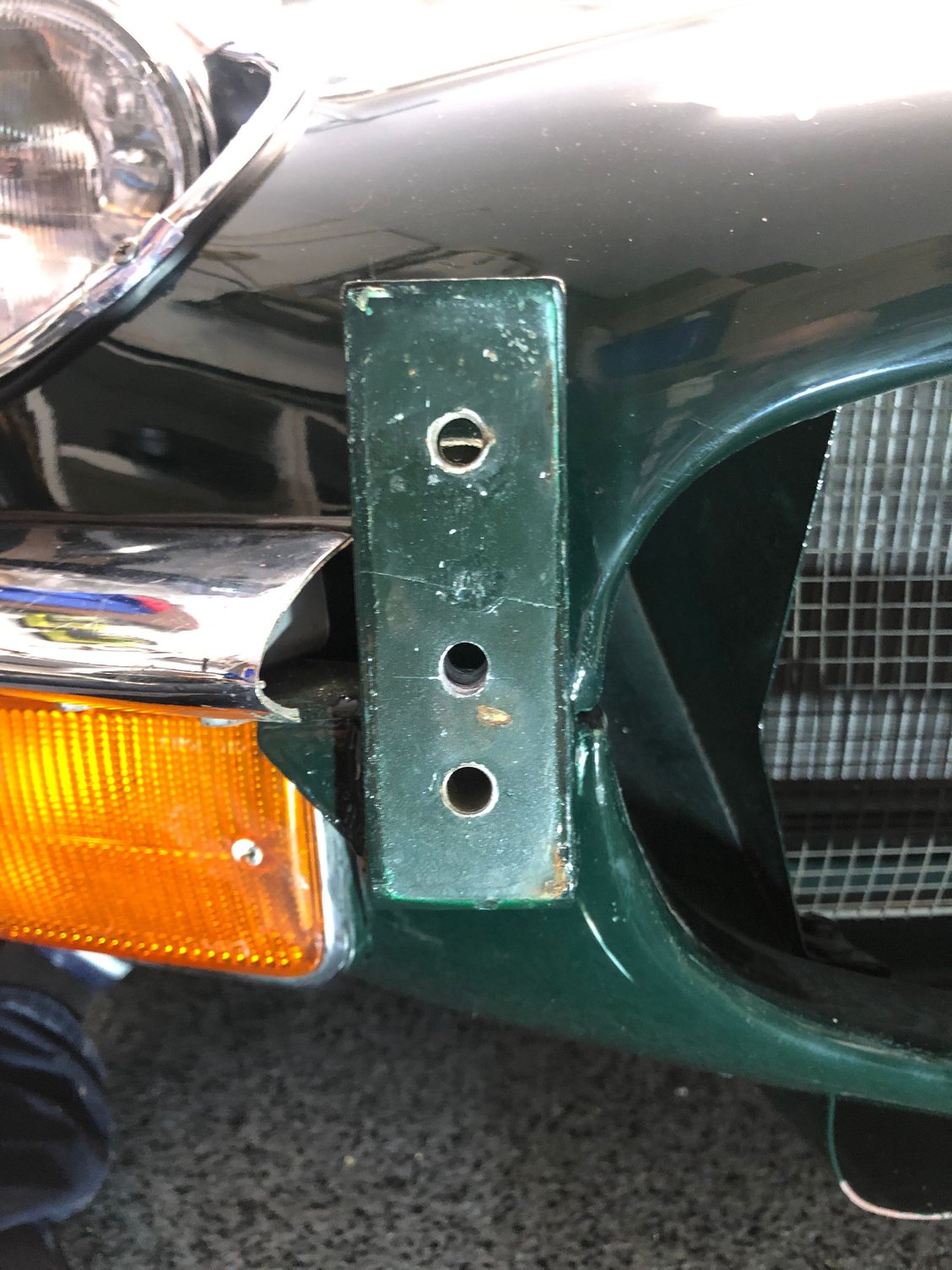 Bumper post after drilling