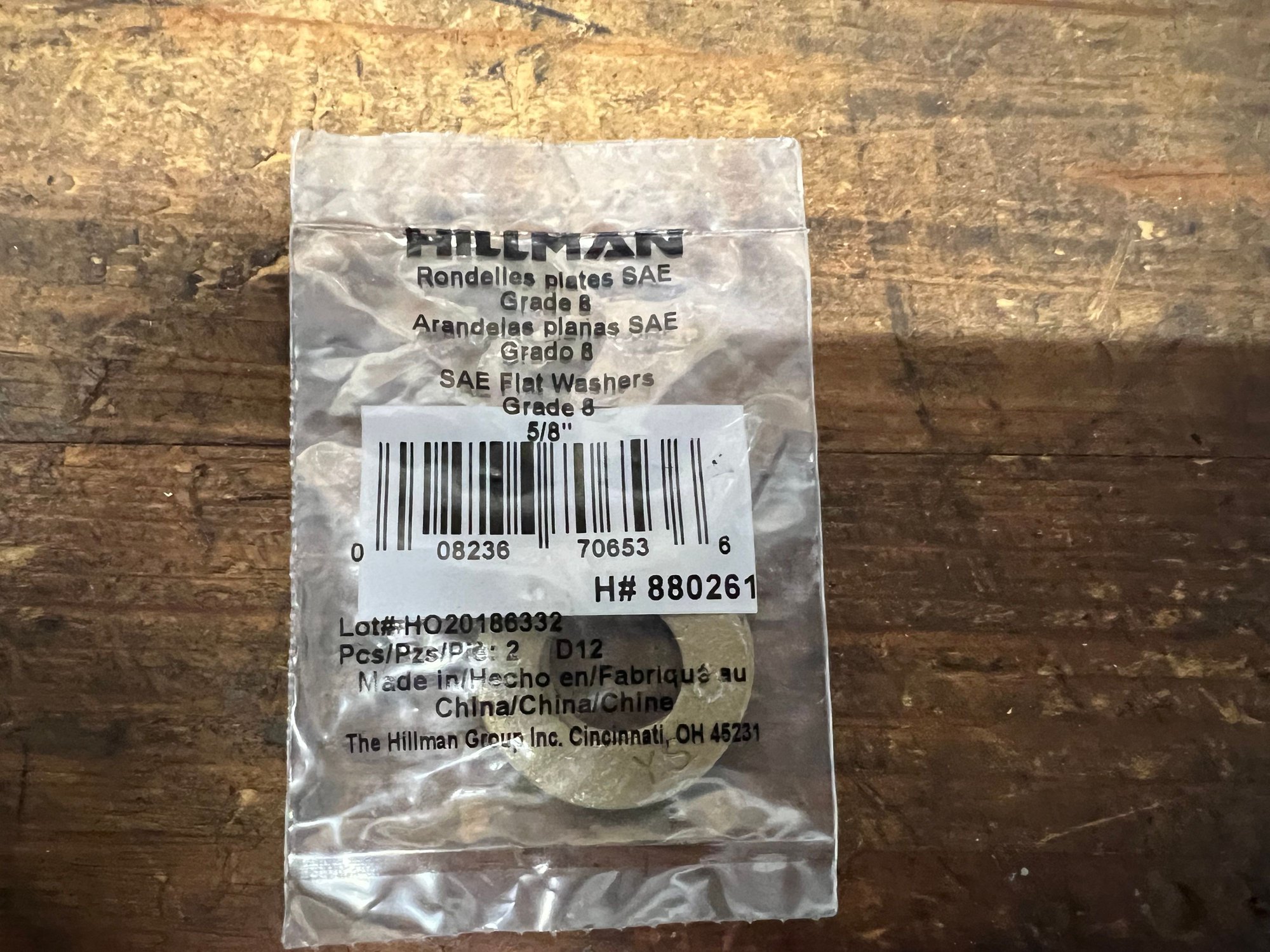 Took micrometer caliper to Lowe�s. These washers equal one thick and one thin. 