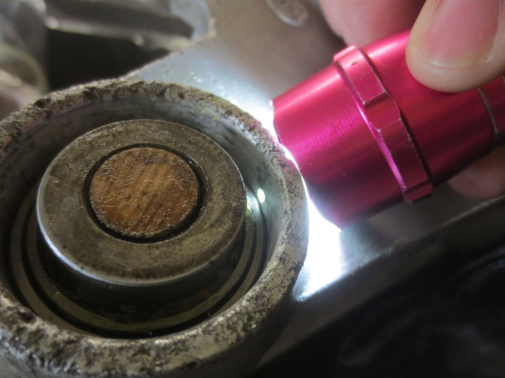 Drill a hole, diameter 2.5mm, exactly 8.5 mm down from the top of the casting 