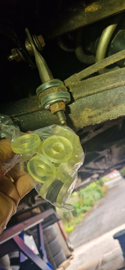 The supplied washers showing one pair already fitted.