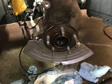 Larger CCB brake shield installed