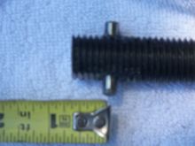 fuzzy picture but shows the dowel center line ~ 5/8" below end of threaded rod (3/4" wouldn't fit)