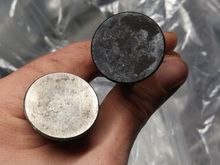Exhaust Valves after and before.  The carbon was so built up on these I used a Mill File to get it off, and took it to a wire wheel for final cleanup.