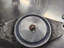 Sealant applied with small bolt to compress everything until it cures enough. I didn't completely let it cure as I wanted to get the mount on and torqued so it could cure in it's final position.