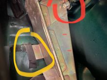 Red is bolt attachment point. Yellow is the rubber bracket