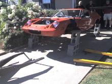 putting the body on the restored frame.