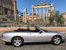 My XK8 by the forum in Rome