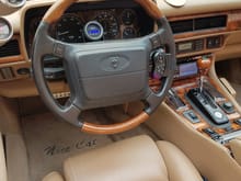 A "1996 XJS" steering wheel from local Jag dealer 