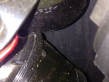 Bottom of canister in top of pic. Air intake tube in lower part. Both have a thin film of what seems to be the same "grease". Looks like it has sprayed on. Not much and not easy to see.