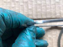 top compression ring (note the chamfered edge)