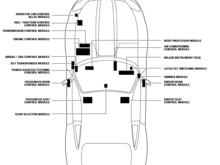 Right hand drive ECM location under boot near left firewall.  For LHD, is on the other side.