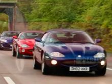 Jag convoy for an event at the British Motor Museum