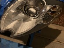 Headlights after sanding and spraying with 2k Clear coat.