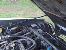The Header Tank has a Rad Cap just by that Red Wire.