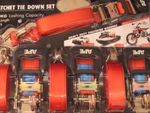 A smaller version of Ratchet Straps like those used on Big Trucks