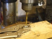 Drilling a hole in the side of a Nut to go over the 'rounded' Bleed Nipple