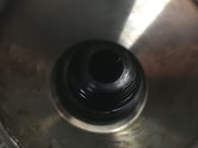 Inside the VVT unit hole (compressed spring)