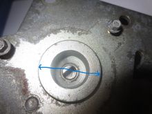 3.5mm will be deep enough to cover the raised part. I am not using the D shape on the sensor, but a prong, and a shortened spindle with e a slot in the end.