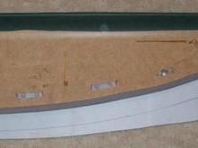 Vinyl glued on top portion of top piece