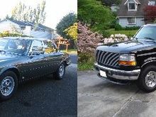 87 Jag XJ6 with my 96 F150 Eddie Bauer Edition.
