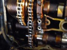 old tensioner before removal