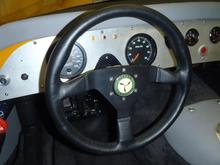 Now to replace the horn badge - back to the lathe to turn a new horn button with the center section recessed to accept the Lister badge.  Came out pretty nice - if i say so myself!