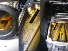Oily residue...is it supercharger oil? and is it normal to look like this on the inside...oil everywhere including the coolers?