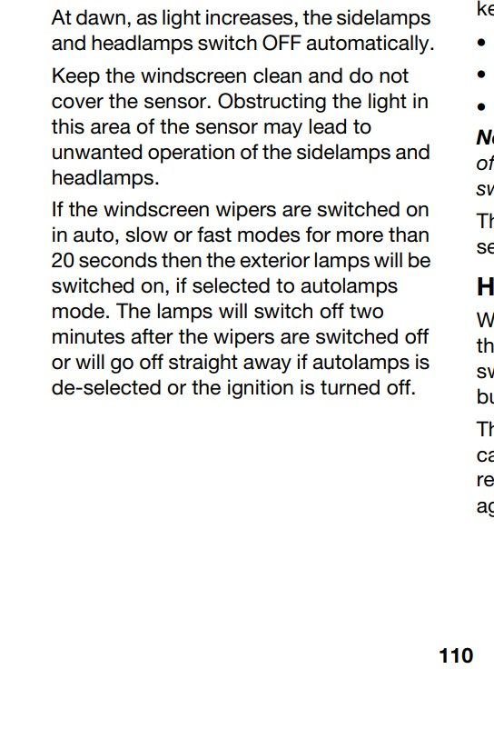 Auto lights and wipers