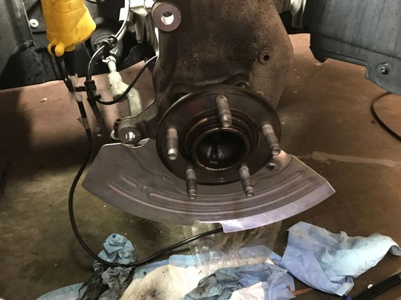 Larger CCB brake shield installed