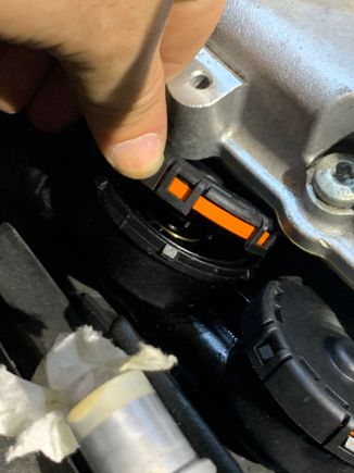 Cap spun / threaded into place with our removing supercharger 