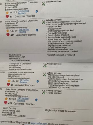 Here the last services that where done on car.