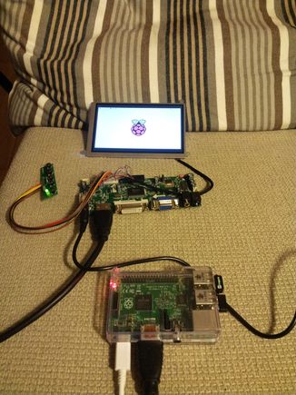 Raspberry Pi 2 model B with the Toshiba LTD056EV7F display via NT68676.2A driver board.