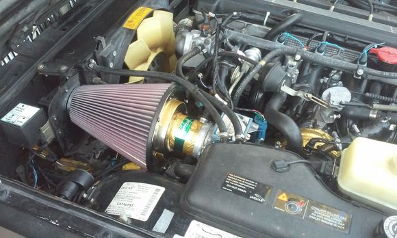 Tested many, oem is no good, non exsistant non oilled k&n one off nascar filter fits with old light stand and a coffee mug lol...freebie no joke, gold ducktape for easier replacement...handed down at a closing nascar booth...o yeah ive read all jag forums lol just cause then car came to me...free 92' xj6, xj40, 4.0L...rally jaguar project now except its hotter here in the desert and theres rocks...Air filter mod very quiet and very load but controlling..