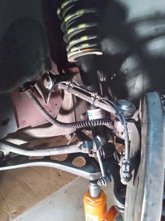 I hadn't connected the steering tie rod yet.
