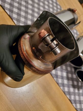 Mounting sleeve to exhaust muffler, chrome exhaust tips