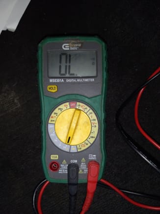 Only have one pic of the multimeter but both tests  were 0 ohms