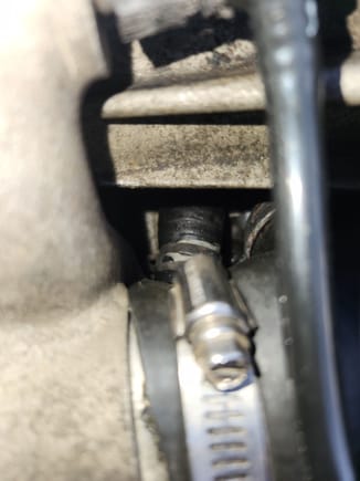 What is that small hose under the Supercharger snout and underneath the Thermostat housing? There's a visible amount of water/coolant underneath the snout and Im trying to track the leak.