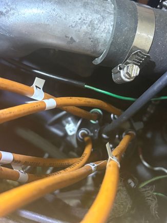 Fitted to motor - #1 is marked with the green chalk pen. points in the right direction.