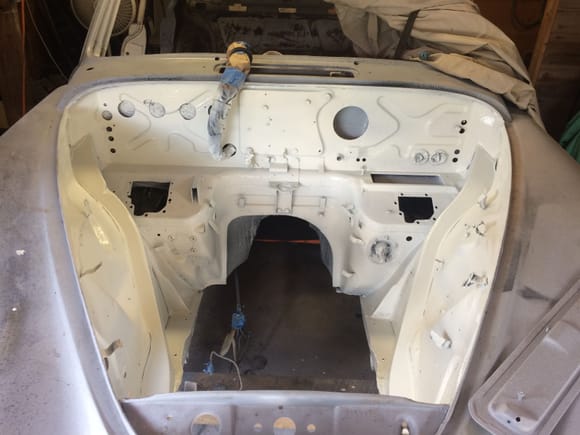 Engine compartment in Old English white.