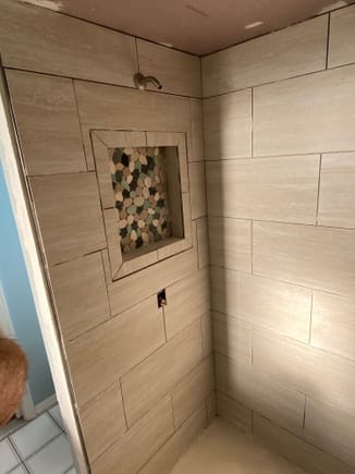 New tiles going in, then wife decides may as well do the rest of the bathroom while it’s down!