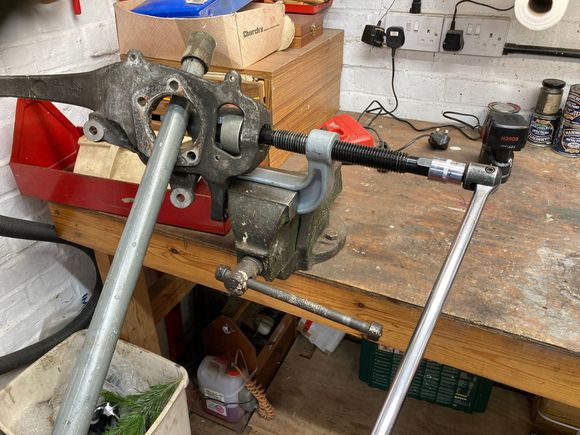 Changing the lower ball joint is fun!