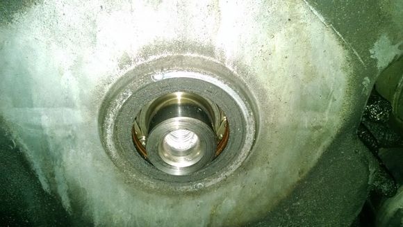 Here's the front end of the crankshaft. 