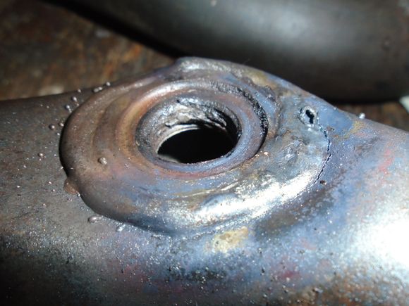 Melted sensor hole threads.