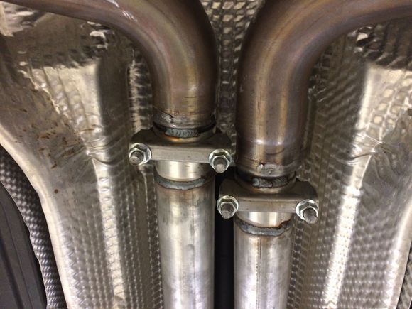 Front connection. Slip-fit and small tack weld to keep from moving. Can easily grind down and slide off if I want to revert back to stock.