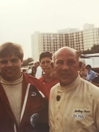 Sir Sterling Moss and Myself sharing the podium at the 1986 Vintage speed week In the Bahama’s. 